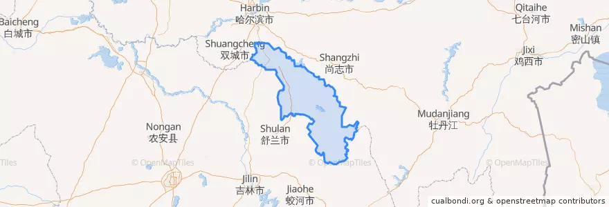 Mapa de ubicacion de 五常市.
