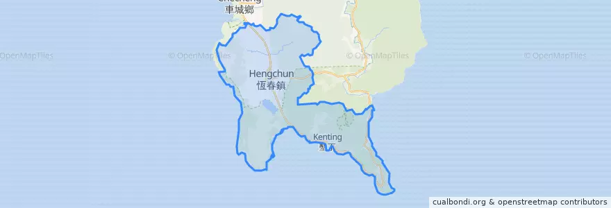 Mapa de ubicacion de 恆春鎮.
