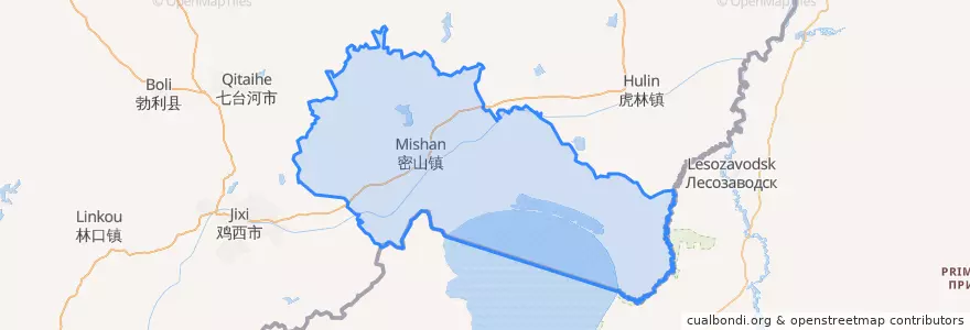 Mapa de ubicacion de Mishan City.