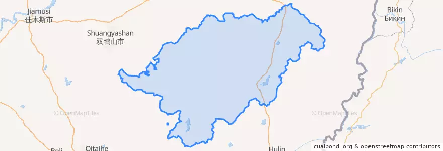 Mapa de ubicacion de Baoqing County.