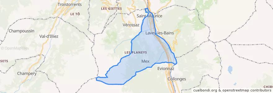 Mapa de ubicacion de Saint-Maurice.
