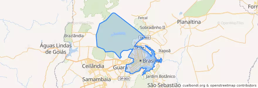 Mapa de ubicacion de Brasília.