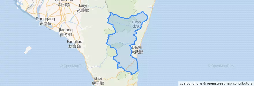 Mapa de ubicacion de 達仁鄉.