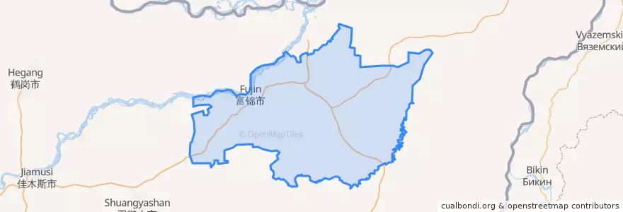 Mapa de ubicacion de 富锦市.