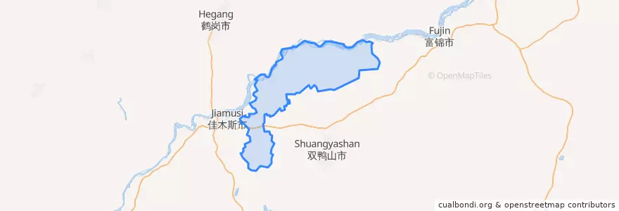 Mapa de ubicacion de 桦川县.