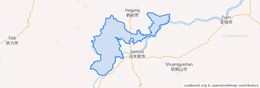 Mapa de ubicacion de 汤原县.
