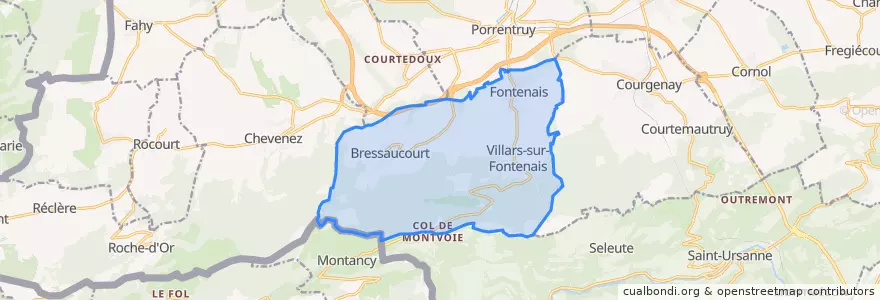 Mapa de ubicacion de Fontenais.