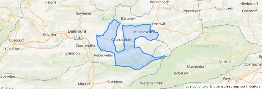 Mapa de ubicacion de Val Terbi.