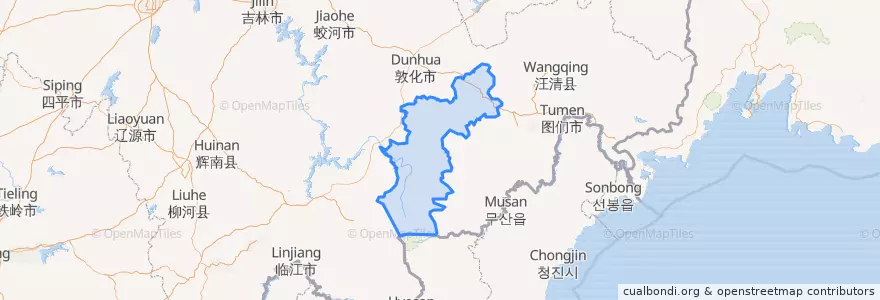 Mapa de ubicacion de 안도현.