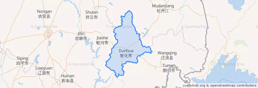 Mapa de ubicacion de 敦化市.