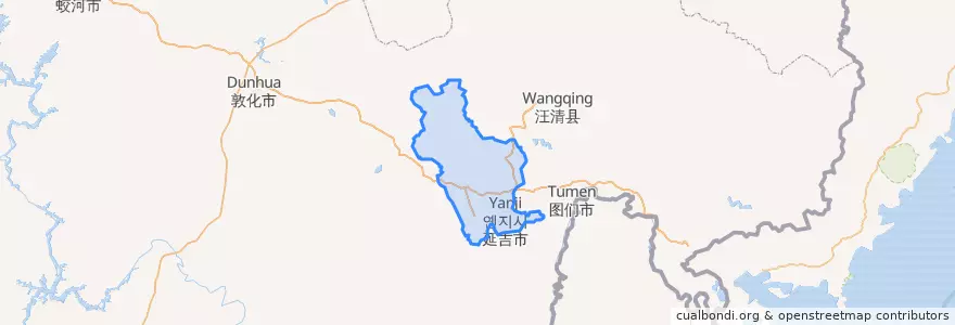 Mapa de ubicacion de 延吉市.