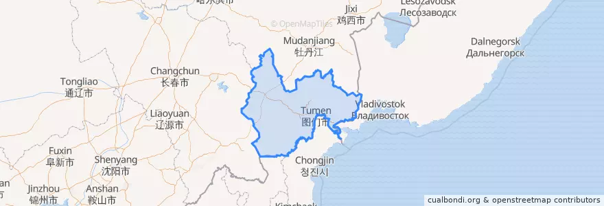 Mapa de ubicacion de Yanbian.