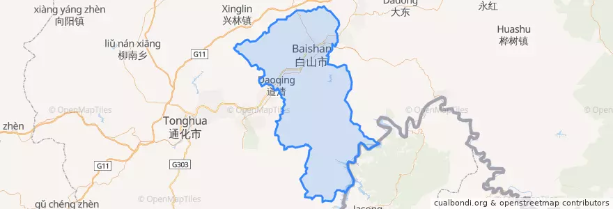 Mapa de ubicacion de 浑江区.