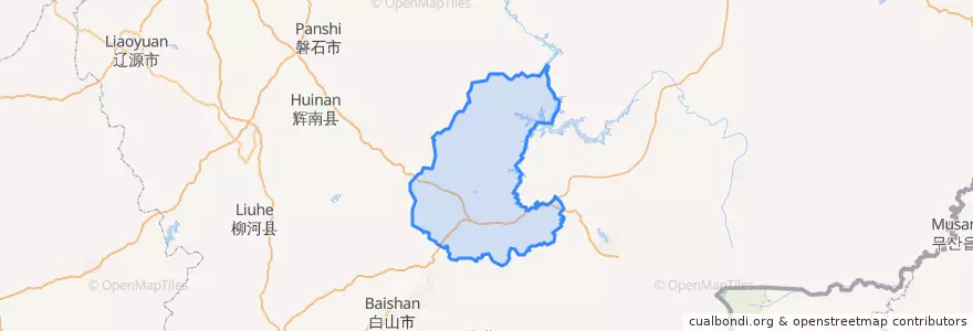 Mapa de ubicacion de 靖宇县.