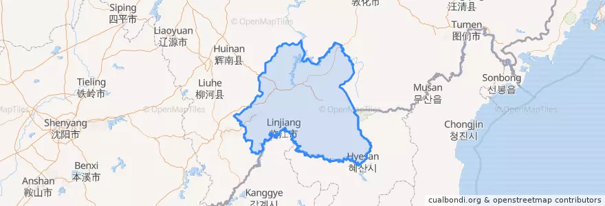 Mapa de ubicacion de Байшань.