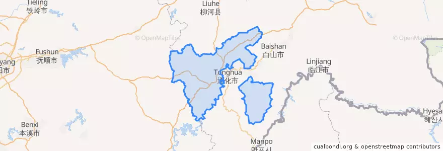 Mapa de ubicacion de 퉁화현.