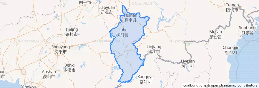 Mapa de ubicacion de 通化市.