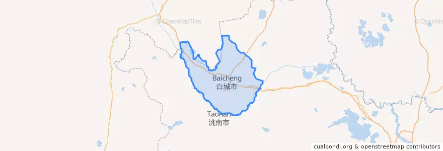 Mapa de ubicacion de 洮北区.