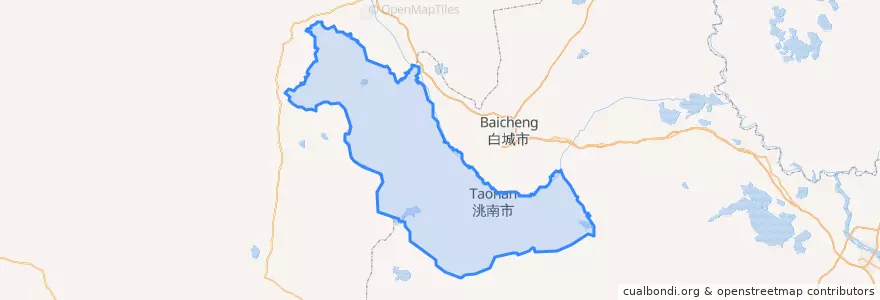 Mapa de ubicacion de 洮南市.