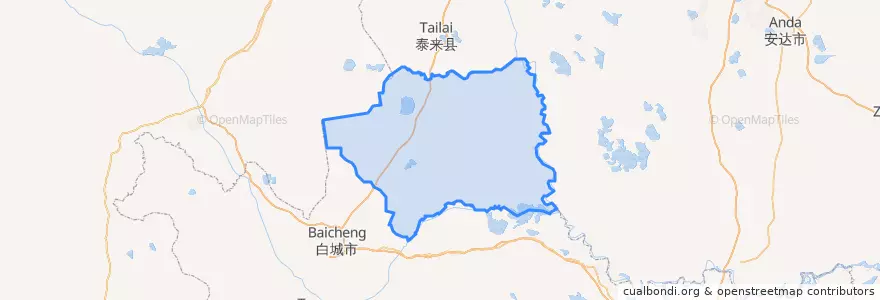 Mapa de ubicacion de 镇赉县.