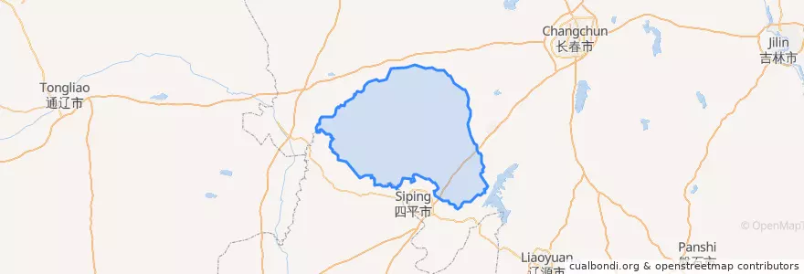 Mapa de ubicacion de 梨树县.