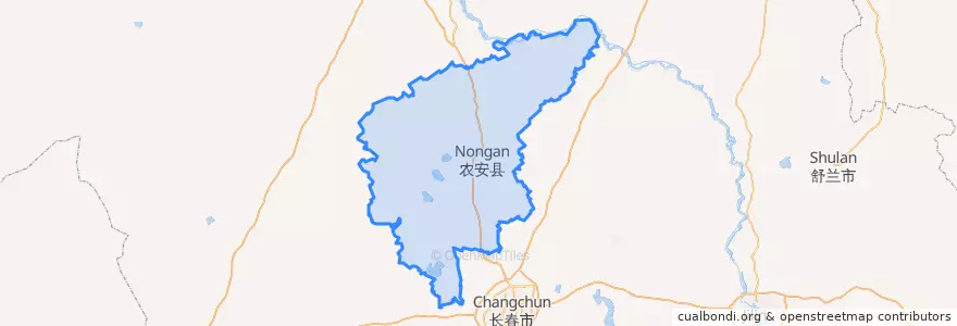 Mapa de ubicacion de 农安县.