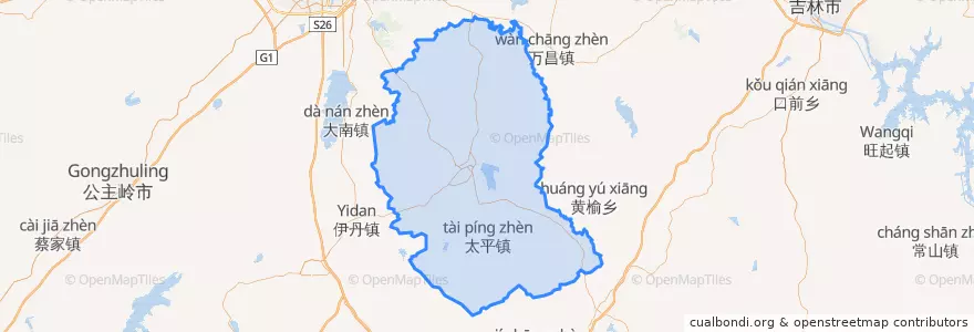 Mapa de ubicacion de Shuangyang District.