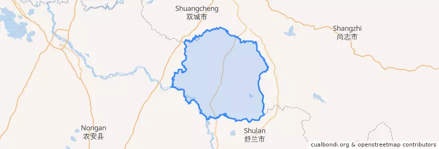 Mapa de ubicacion de 榆树市.