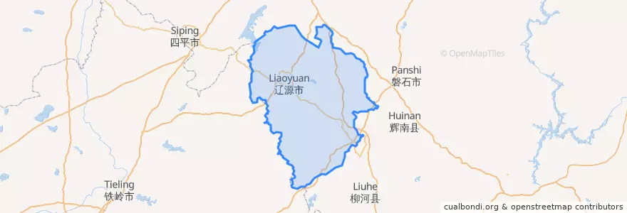 Mapa de ubicacion de Liaoyuan City.