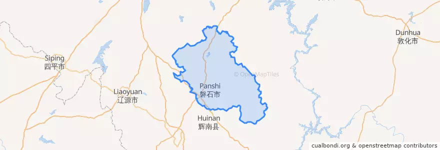 Mapa de ubicacion de Panshi City.