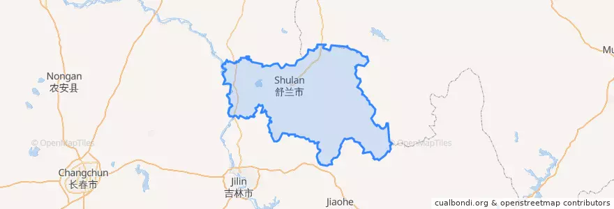 Mapa de ubicacion de 舒兰市.