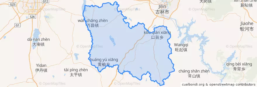 Mapa de ubicacion de 永吉县.