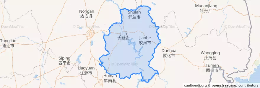Mapa de ubicacion de 吉林市.
