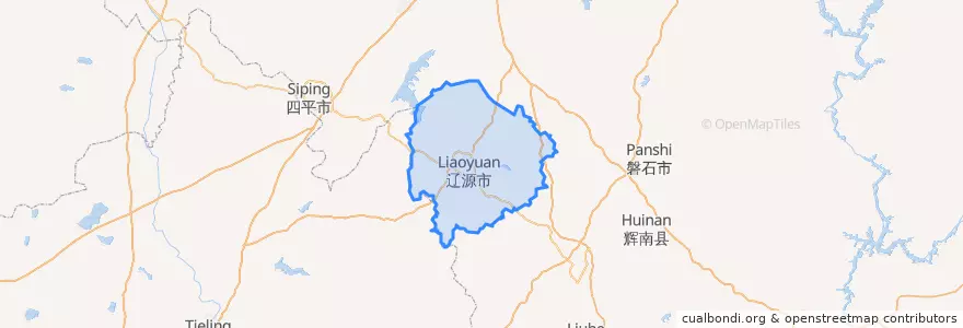 Mapa de ubicacion de 东辽县.