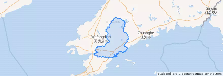Mapa de ubicacion de Pulandian District.