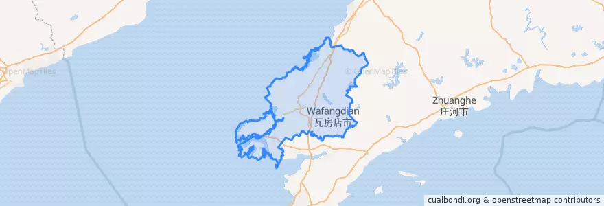 Mapa de ubicacion de 瓦房店市.