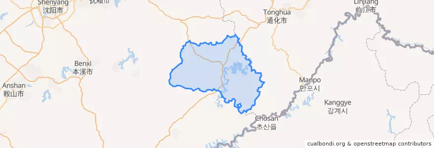 Mapa de ubicacion de 桓仁満族自治県.