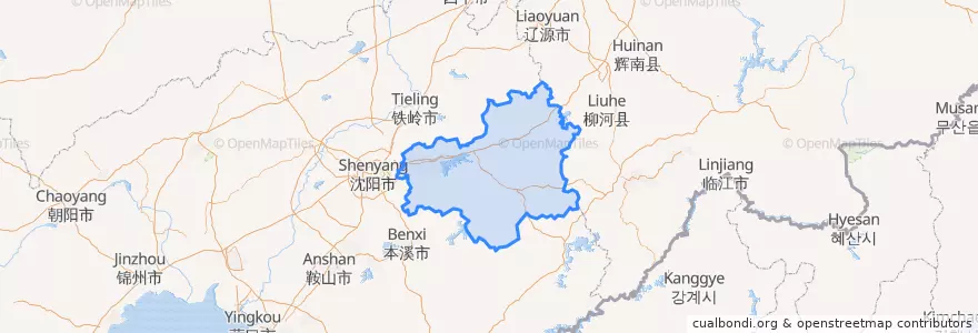 Mapa de ubicacion de 撫順市.