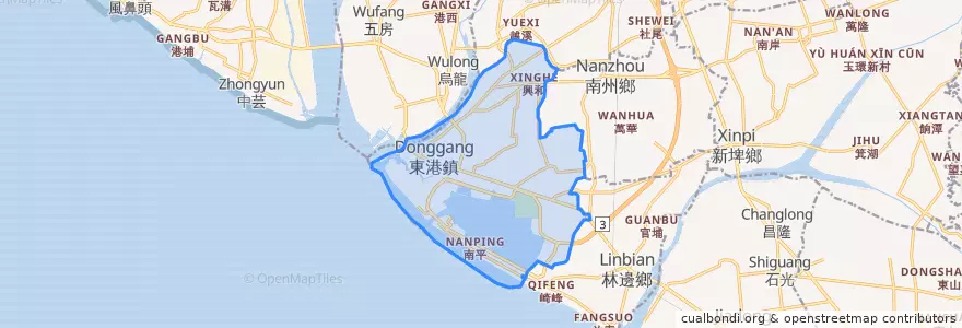 Mapa de ubicacion de 東港鎮.
