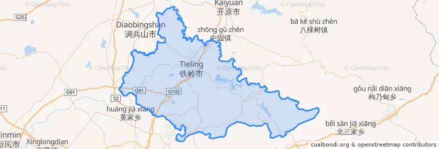 Mapa de ubicacion de 铁岭县.