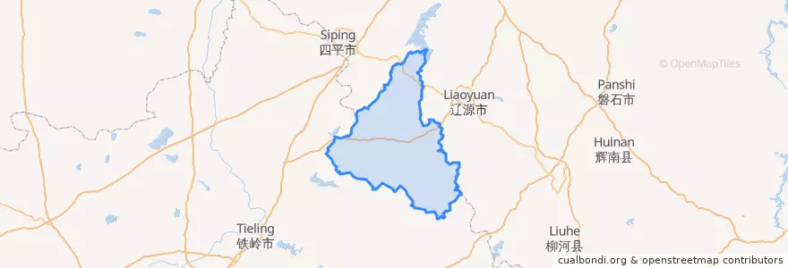 Mapa de ubicacion de 西丰县.