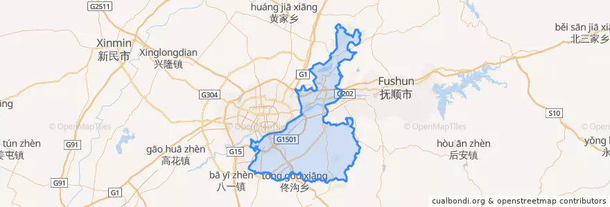Mapa de ubicacion de 浑南区.