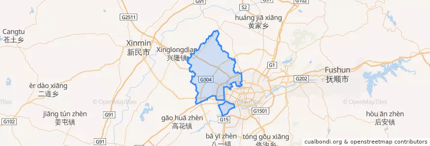 Mapa de ubicacion de Yuhong District.