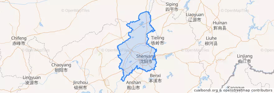 Mapa de ubicacion de شنيانغ.