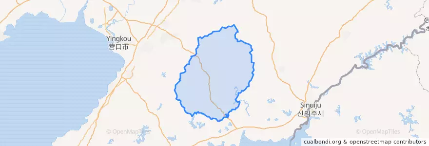 Mapa de ubicacion de 岫岩满族自治县.