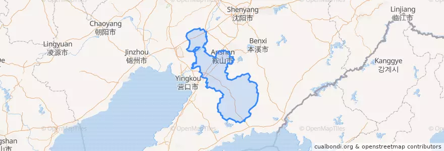 Mapa de ubicacion de 鞍山市.