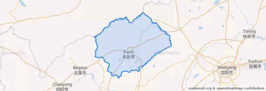 Mapa de ubicacion de 阜新蒙古族自治县.