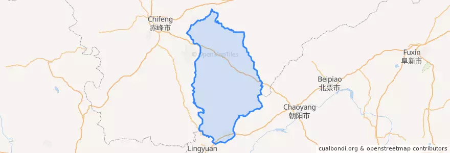 Mapa de ubicacion de 建平县.