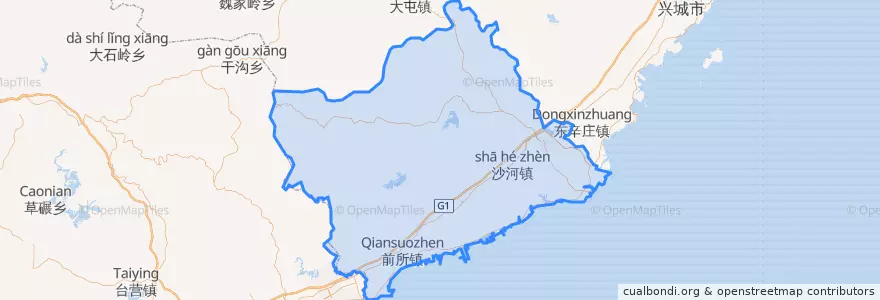 Mapa de ubicacion de 绥中县.