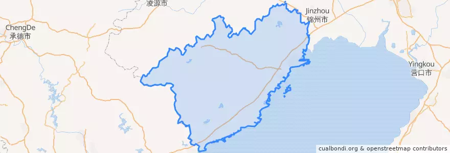 Mapa de ubicacion de Huludao City.
